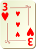 Ornamental Three Of Hearts Clip Art